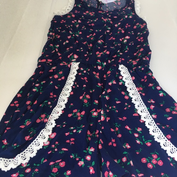 LASTCHANCE Girl jumpsuit Overall flowers size 5/6 - Picture 2 of 8